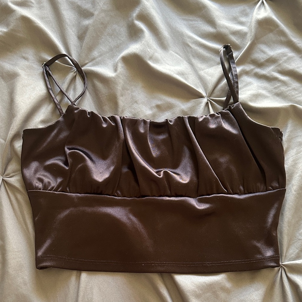 H&M Brown Satin Camisole Top